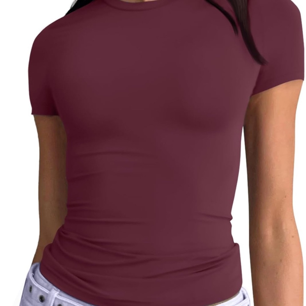 Women's Slim Fit Burgundy Top
